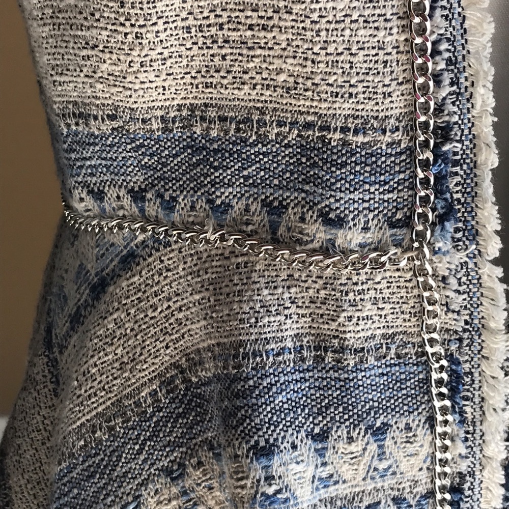 Rebecca Taylor Blue and White Textured Blazer - Picture 8 of 12